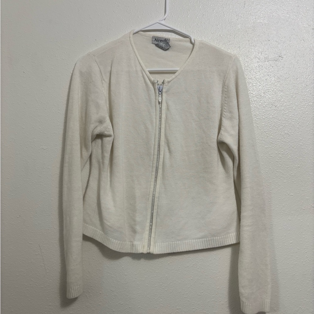 Airport Cream Zip-Up Cardigan